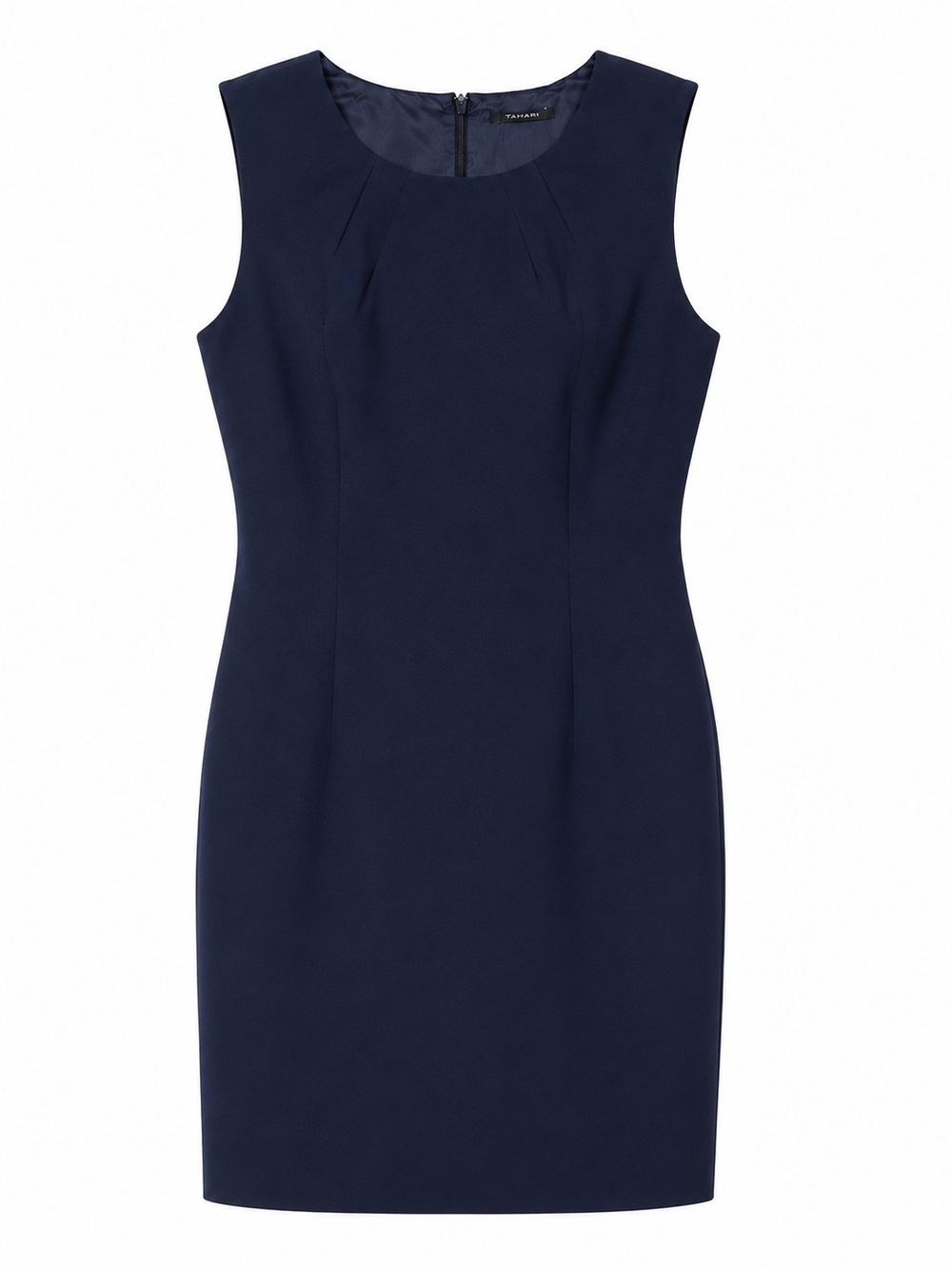 Tahari Navy Sleeveless Sheath Dress Career Capsule Academia - Picture 2 of 5